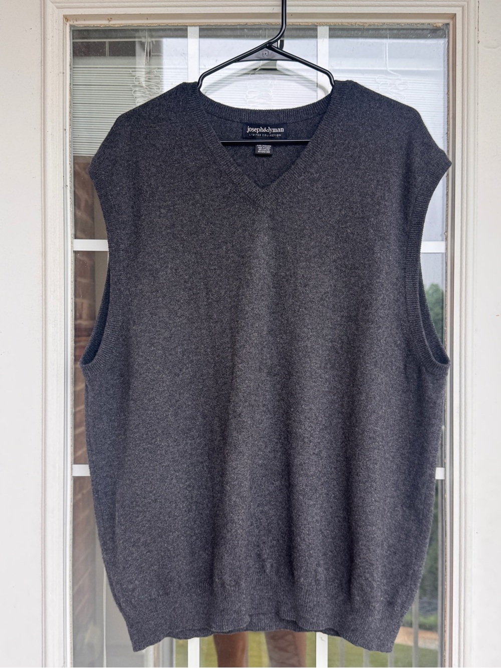 Joseph & Feiss Men's Dark Charcoal V-Neck Sweater Vest